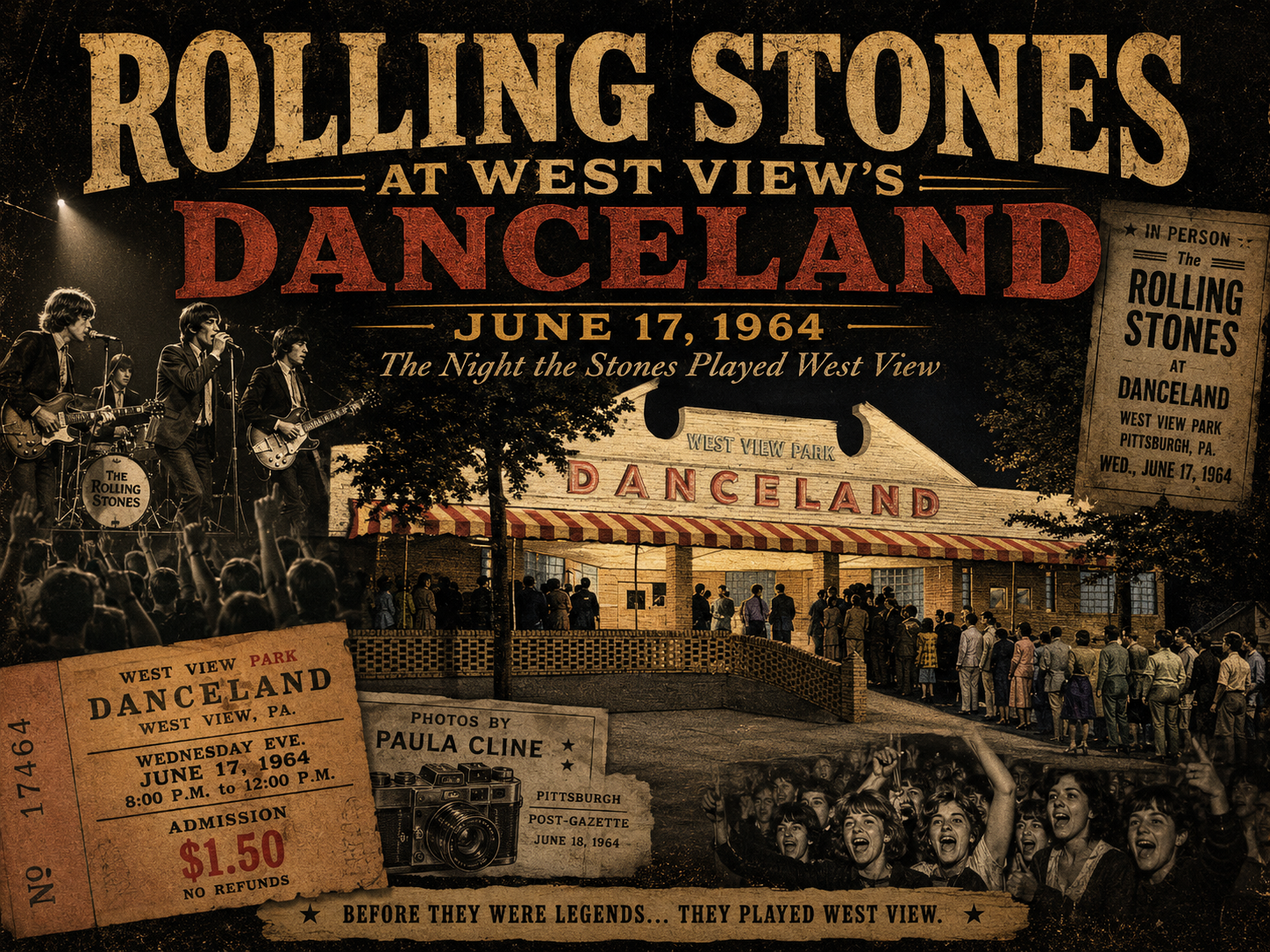 Rolling Stones at West View's Danceland poster artwork